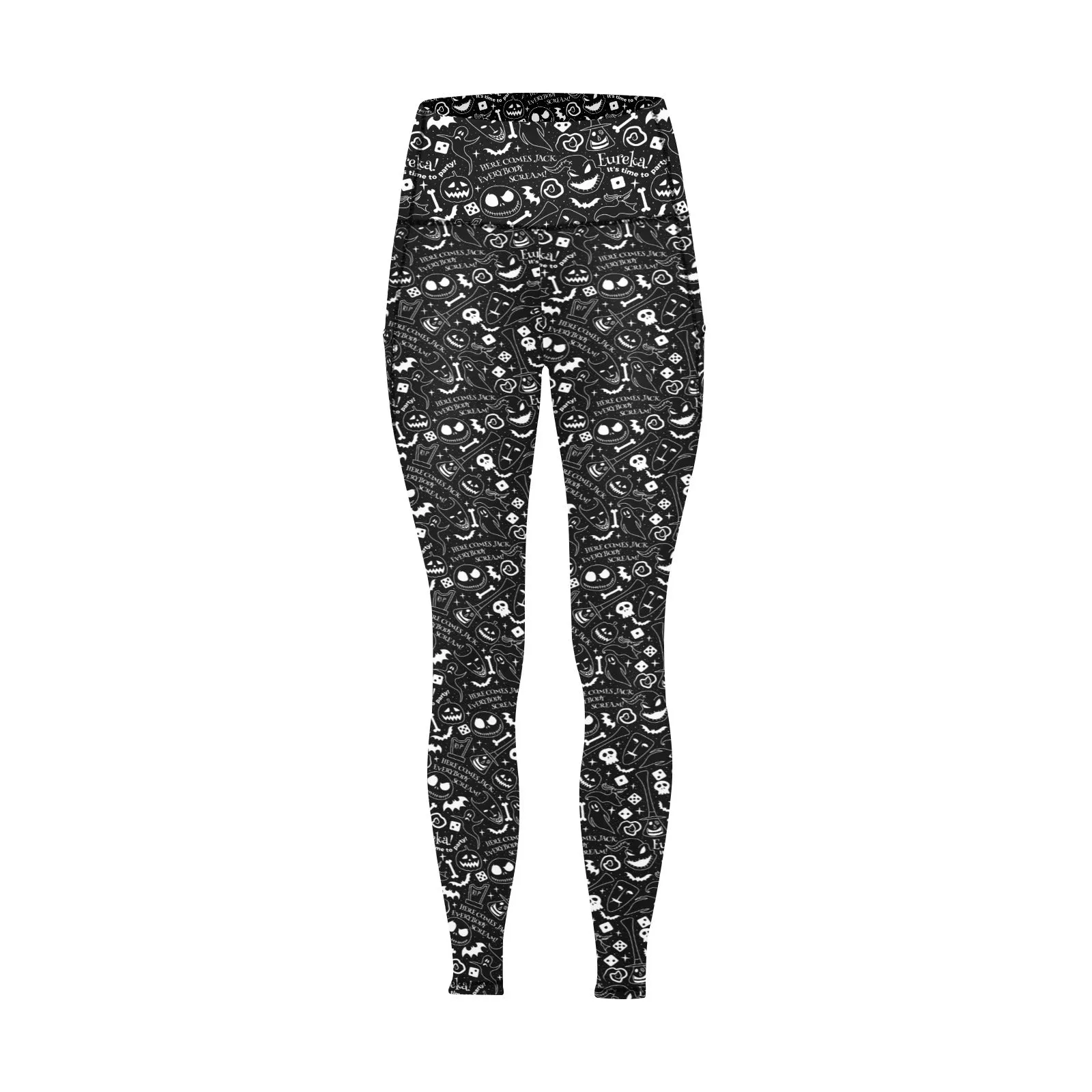 Disney Nightmare Before Christmas Everybody Scream Women's Athletic Leggings With Pockets