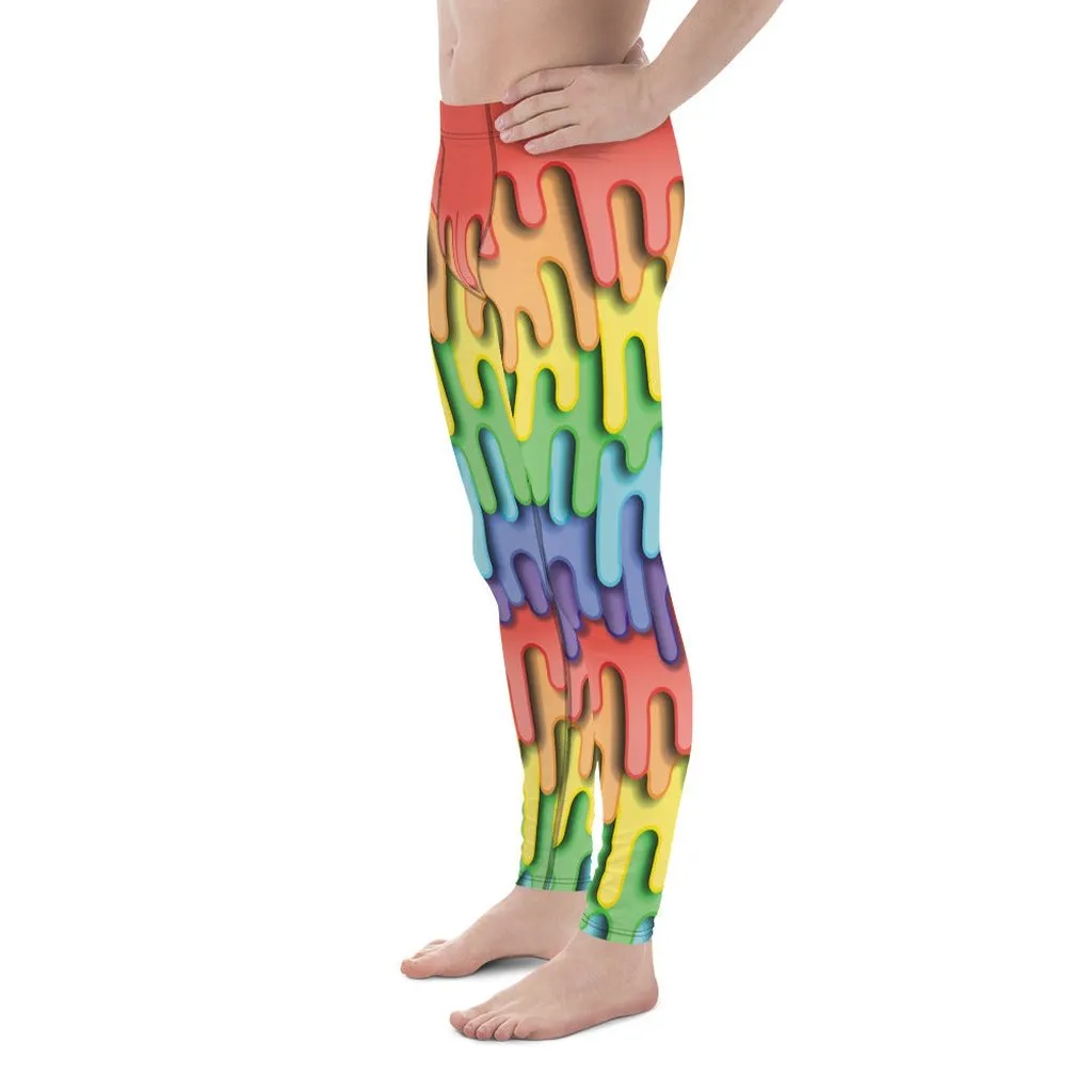 Dripping Rainbow Men's Leggings