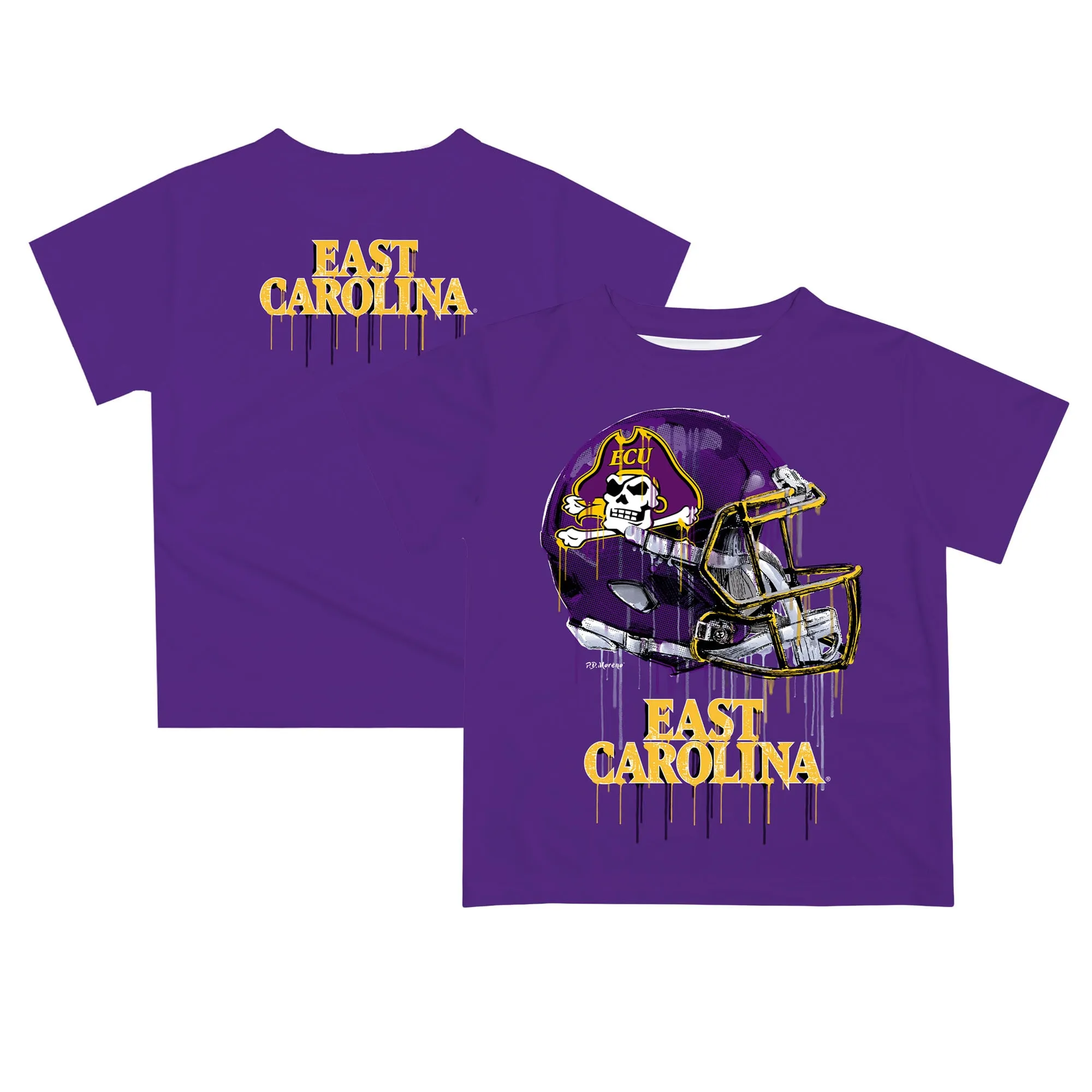 ECU Pirates Infant Purple Dripping Helmet T-Shirt