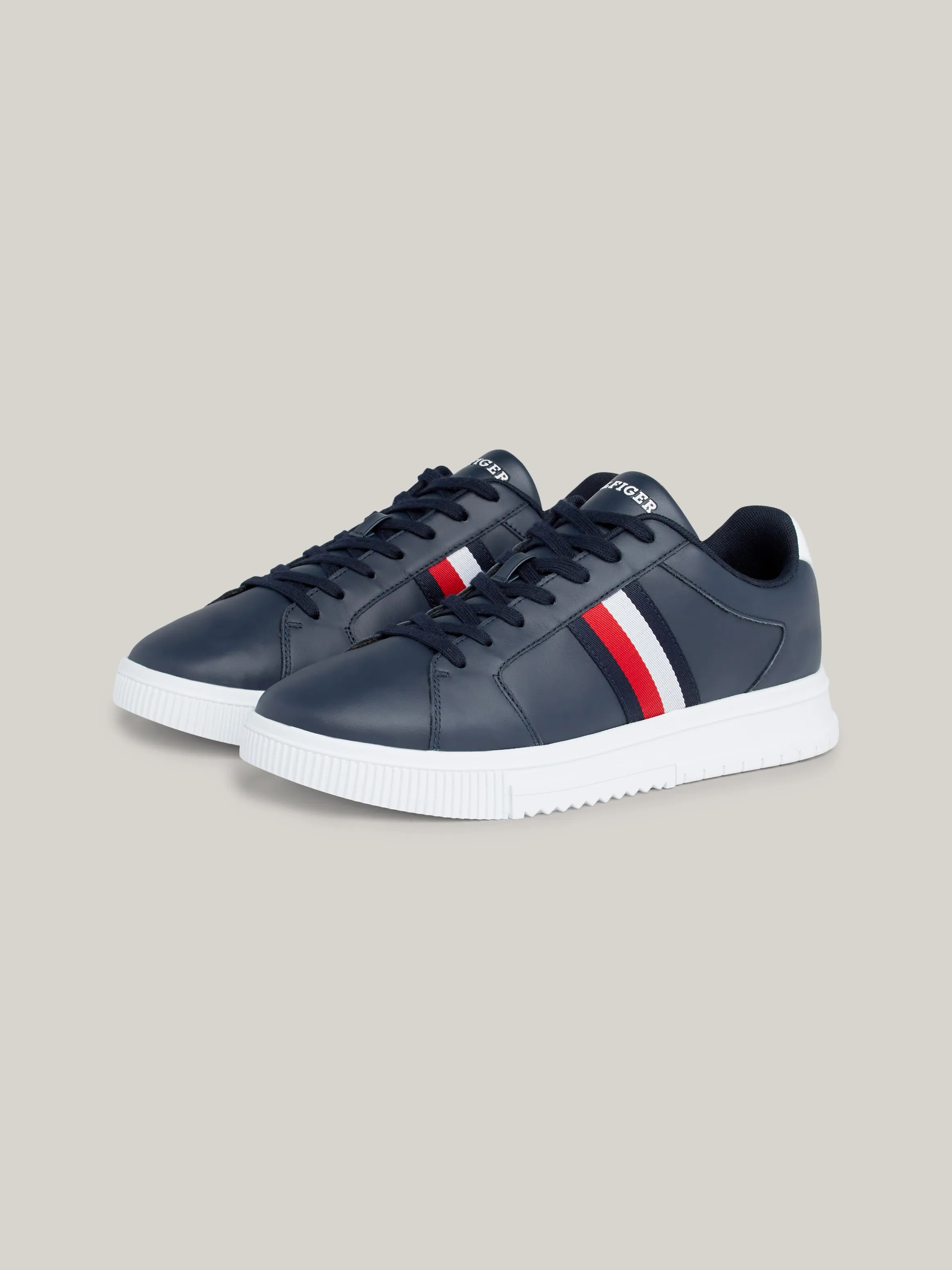 Essential Leather Signature Tape Trainers | Sneakers | Tommy Hilfiger