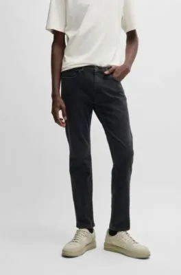 Extra-slim-fit jeans in black soft-touch denim