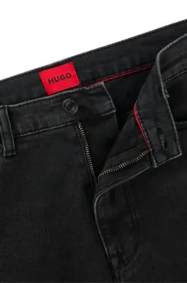 Extra-slim-fit jeans in black soft-touch denim