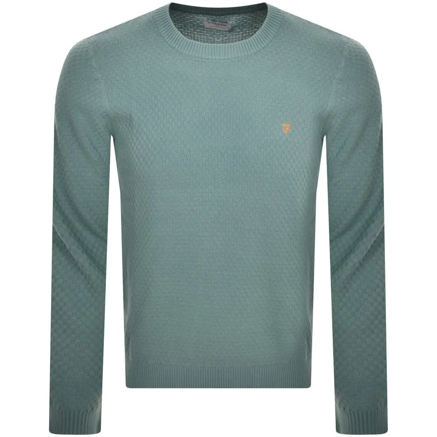 Farah Vintage Edwards Crew Neck Jumper Blue