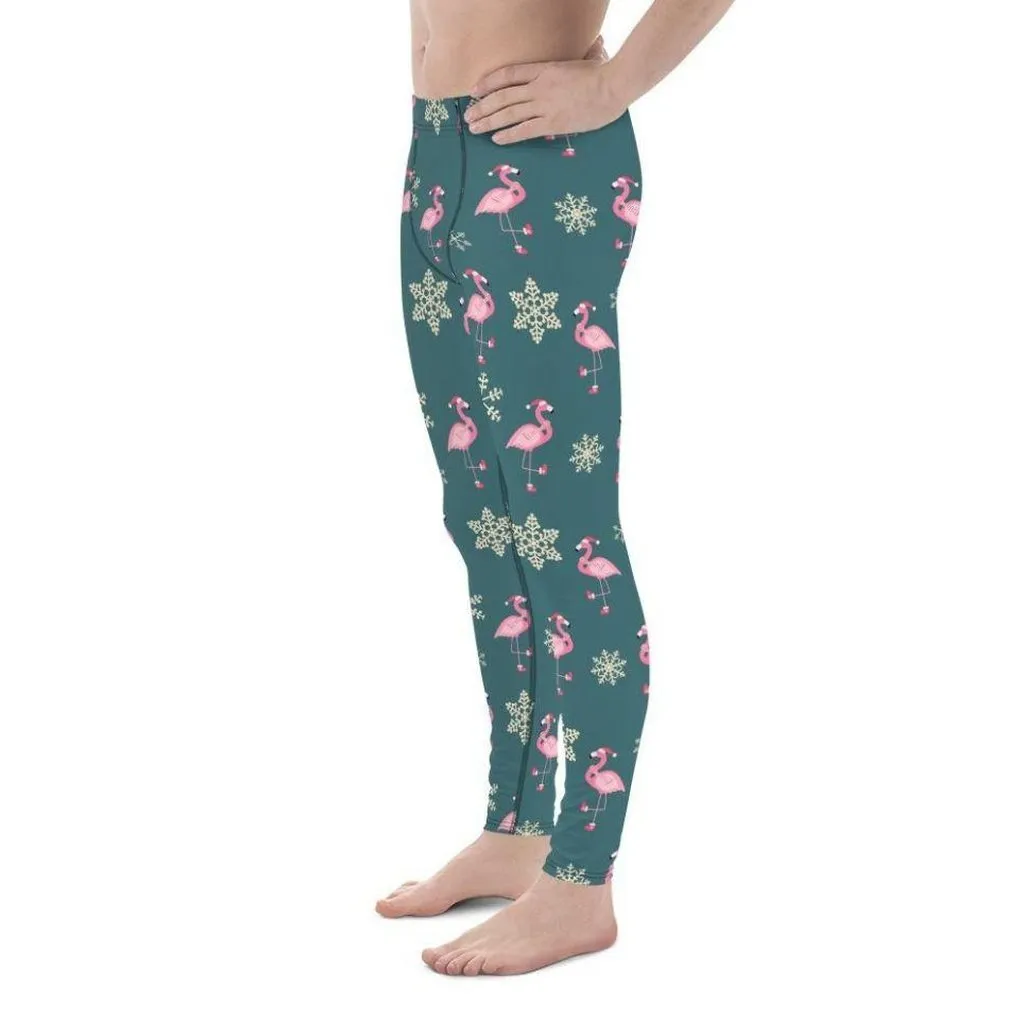 Festive Flamingos Men's Leggings