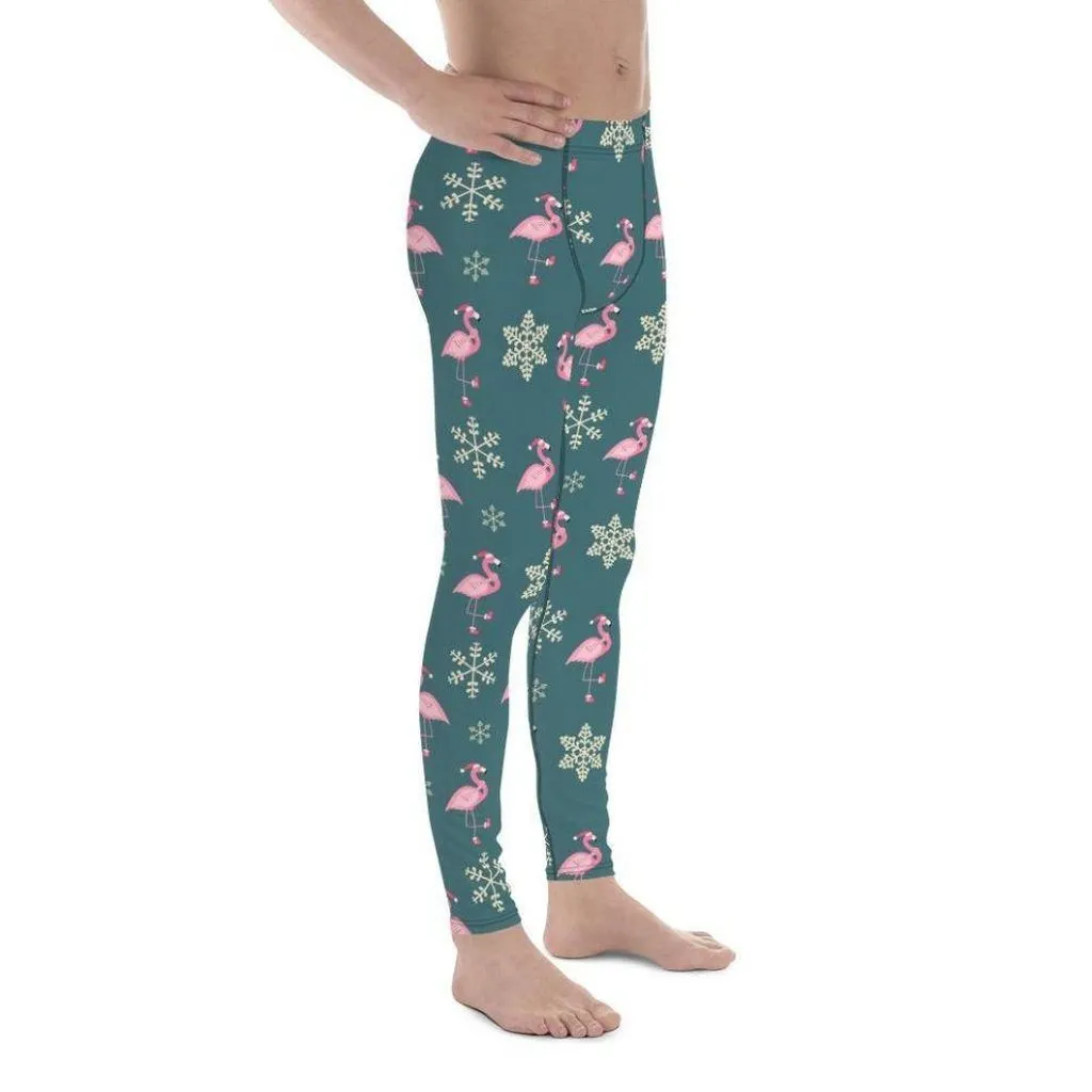 Festive Flamingos Men's Leggings