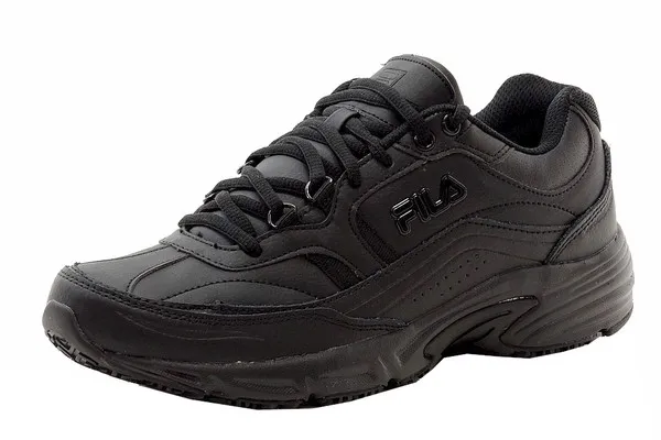 Fila Men's Memory Workshift Sneakers Slip Resistant Trainers Black Sz: 10.5