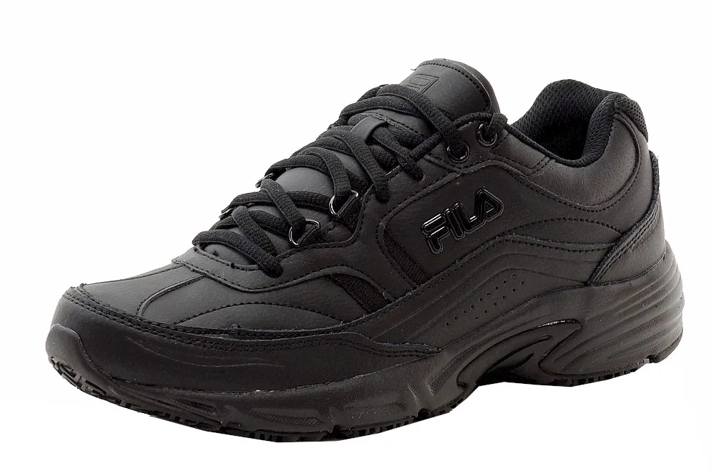 Fila Men's Memory Workshift Sneakers Slip Resistant Trainers Black Sz: 10