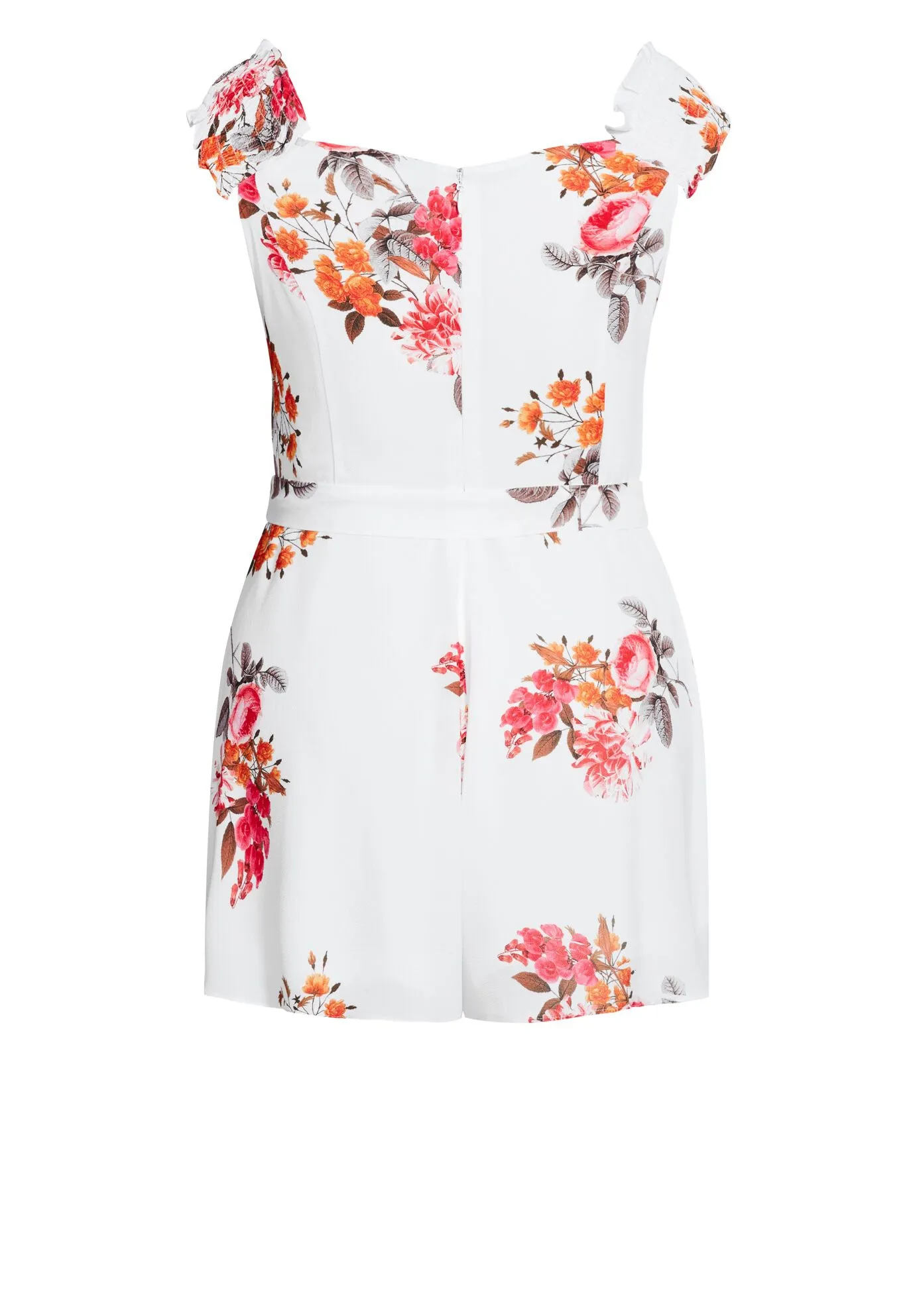 Floral Crush Romper - ivory