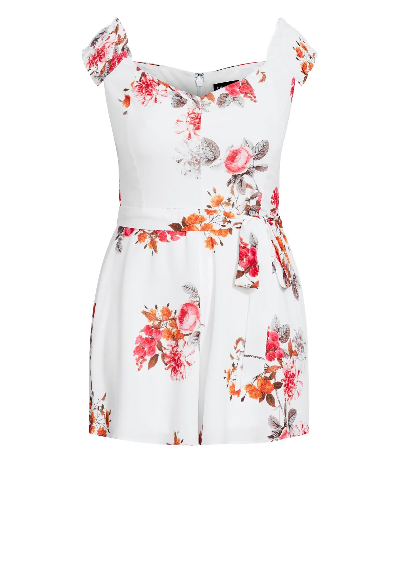 Floral Crush Romper - ivory