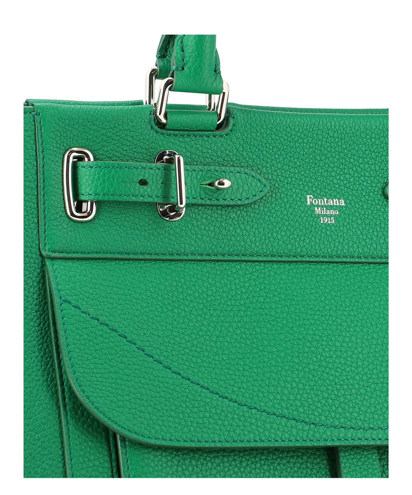 FONTANA MILANO 1915 Green Leather Top-Handle Handbag - SS23 Collection