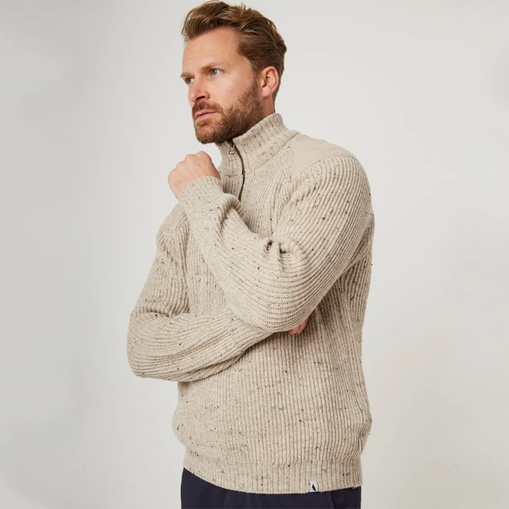 Foxton Zip Neck Jumper (Oatmeal)