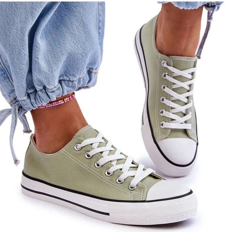 FR1 Women's Classic Low Top Sneakers Light Green Vegas