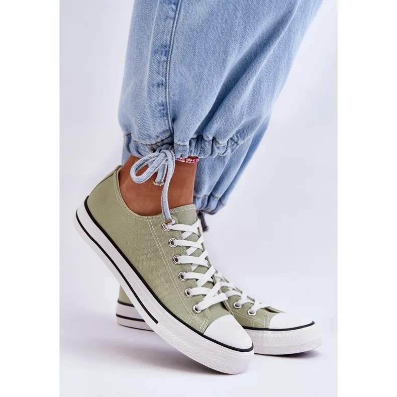 FR1 Women's Classic Low Top Sneakers Light Green Vegas