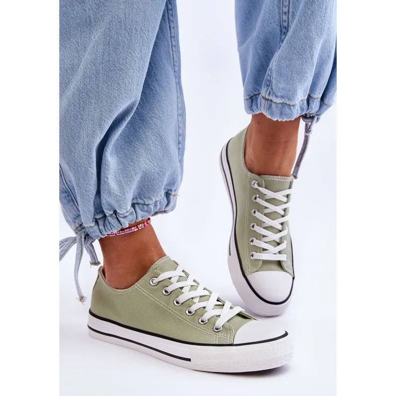 FR1 Women's Classic Low Top Sneakers Light Green Vegas