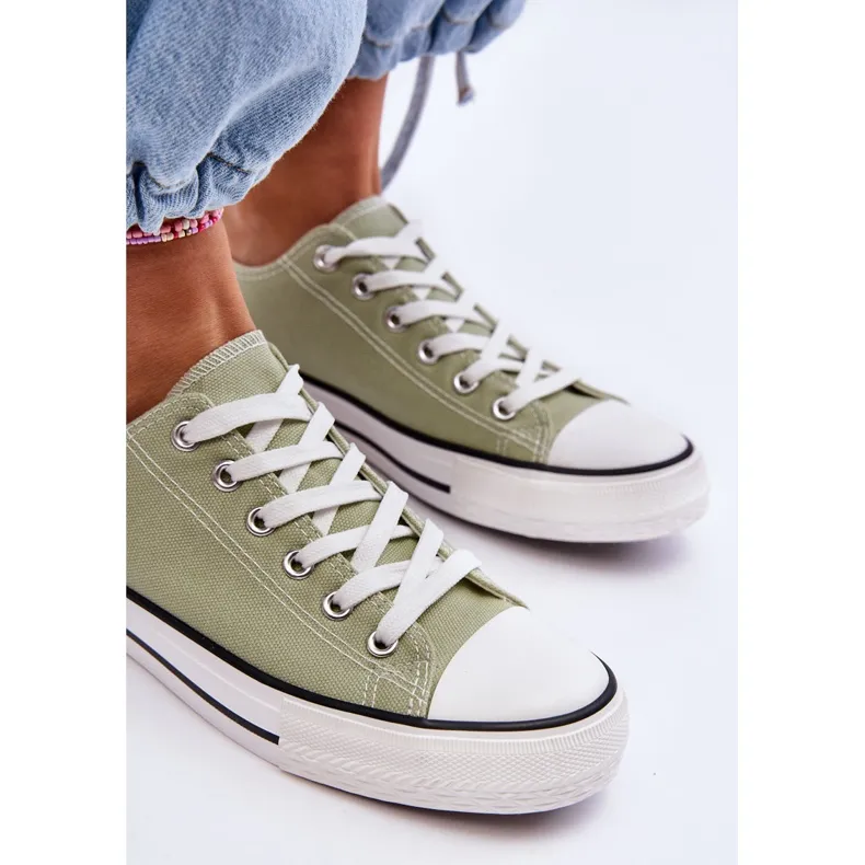 FR1 Women's Classic Low Top Sneakers Light Green Vegas