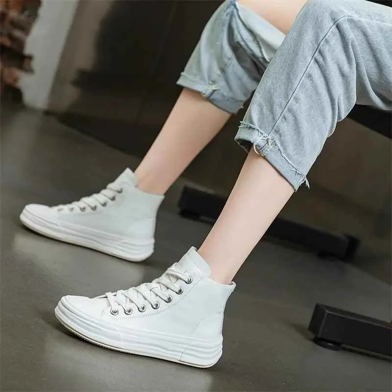 G31 Women's Casual Shoes - Leather High Top Sneakers