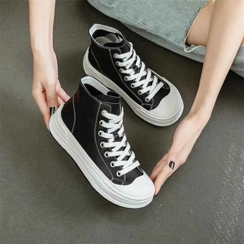 G31 Women's Casual Shoes - Leather High Top Sneakers