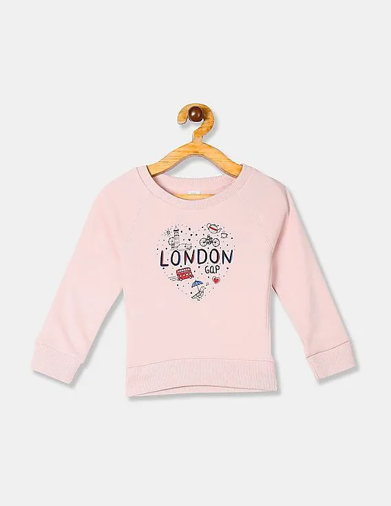 GAP Girls Pink City Pullover Sweatshirt