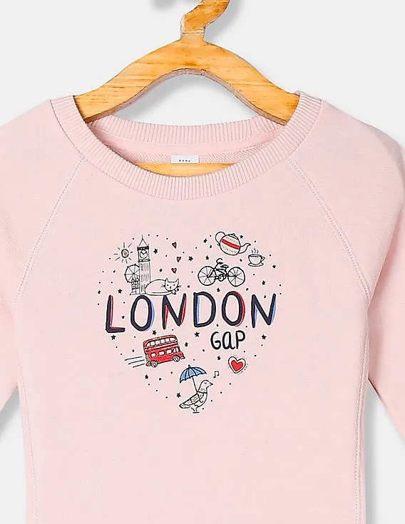 GAP Girls Pink City Pullover Sweatshirt