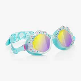 Girls Aqua Blue Sea Shell Swimming Goggles