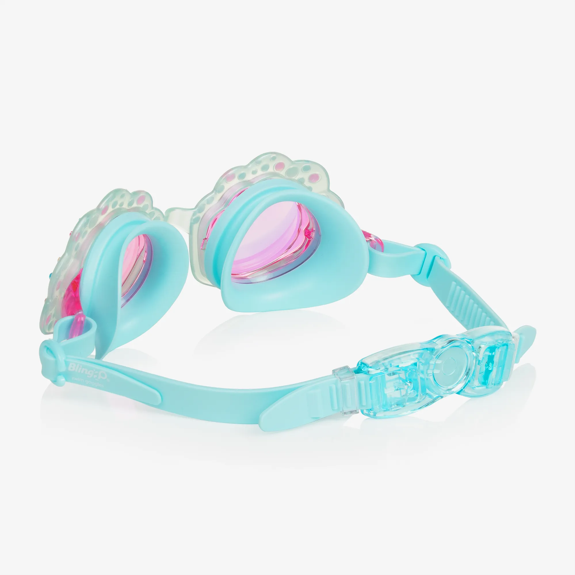 Girls Aqua Blue Sea Shell Swimming Goggles