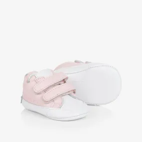 Girls Pink Leather Baby Pre-Walker Trainers