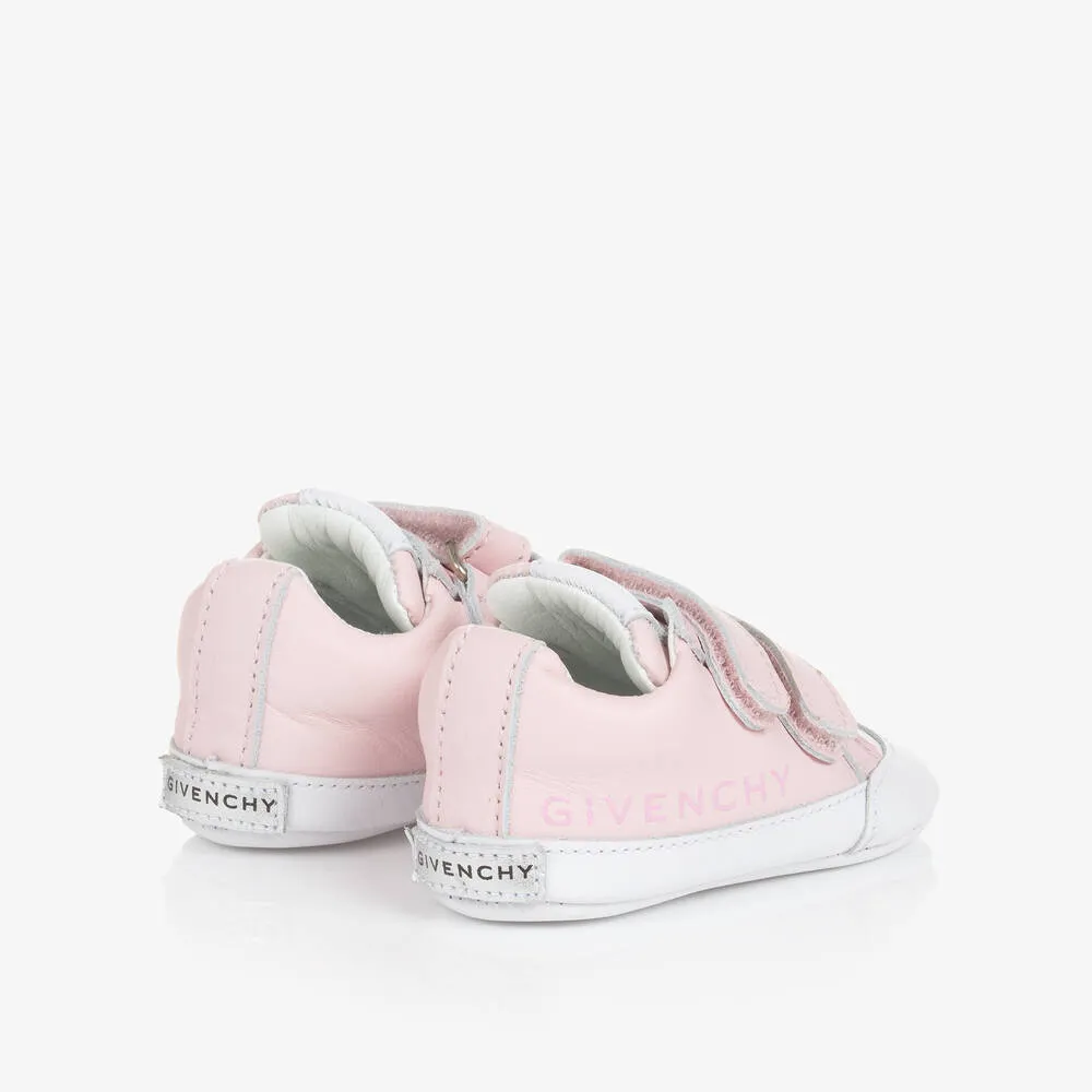 Girls Pink Leather Baby Pre-Walker Trainers