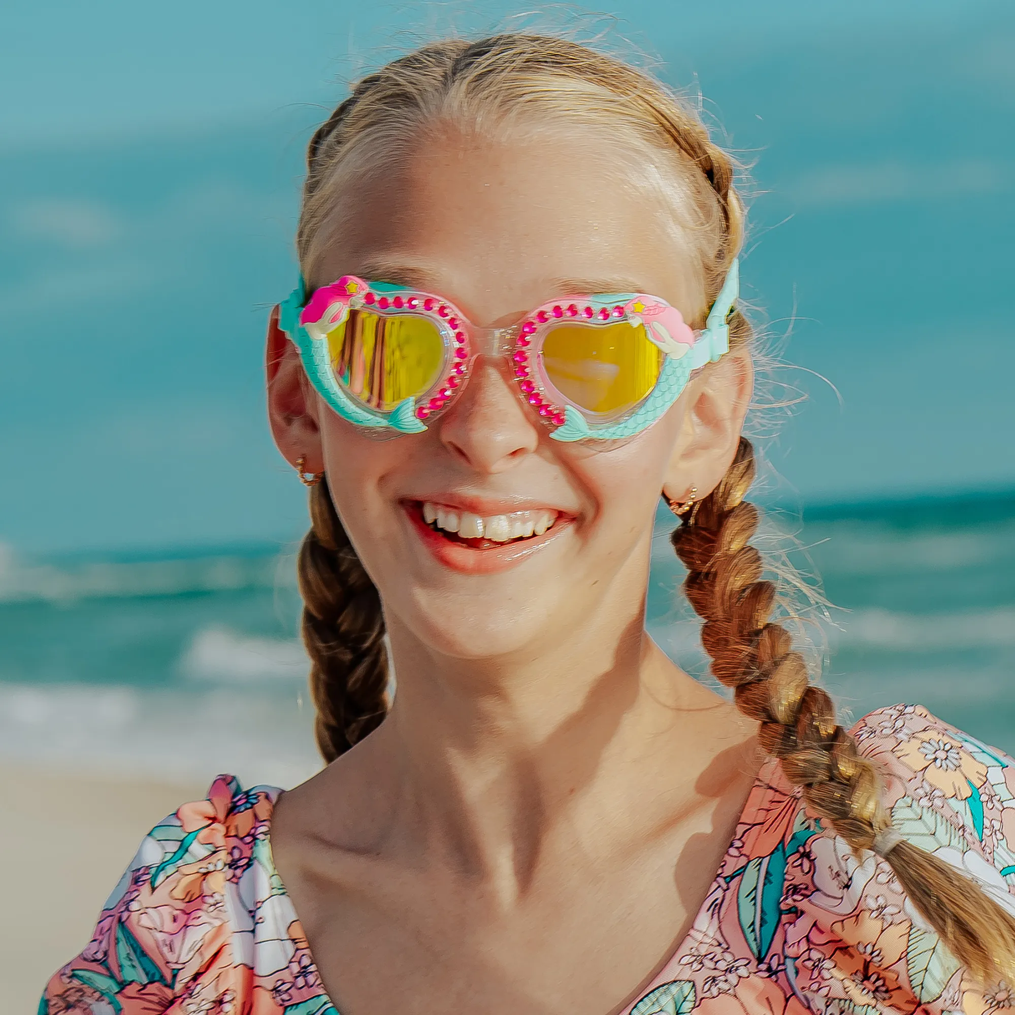 Girls Pink Mermaid Swimming Goggles