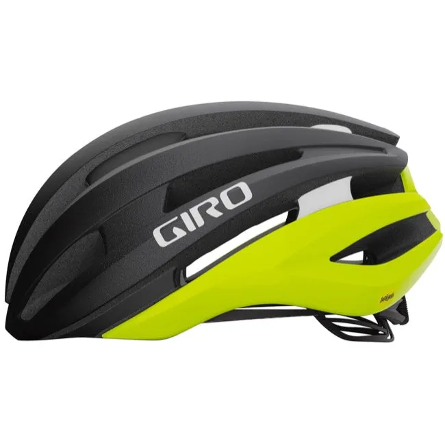 Giro Synthe MIPS II Road Helmet - Matt Black-Hi-Viz Yellow - 2021