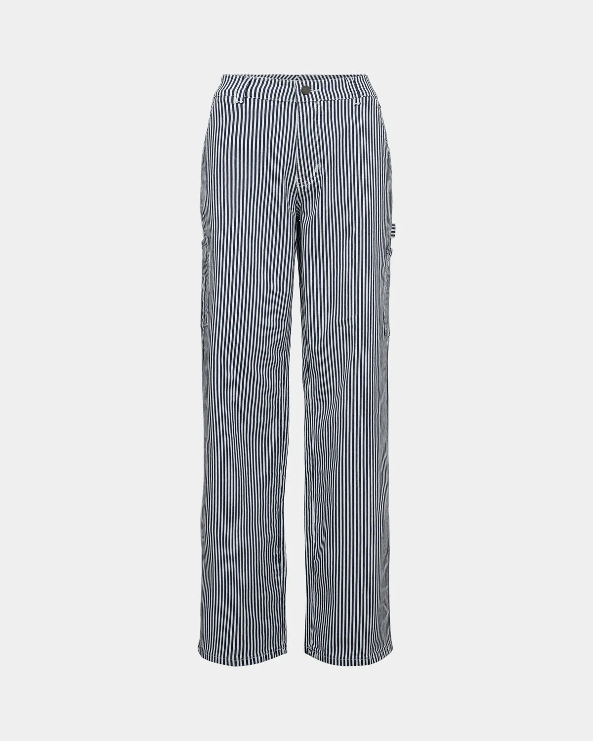 GITTESW TROUSERS - Dark Blue striped