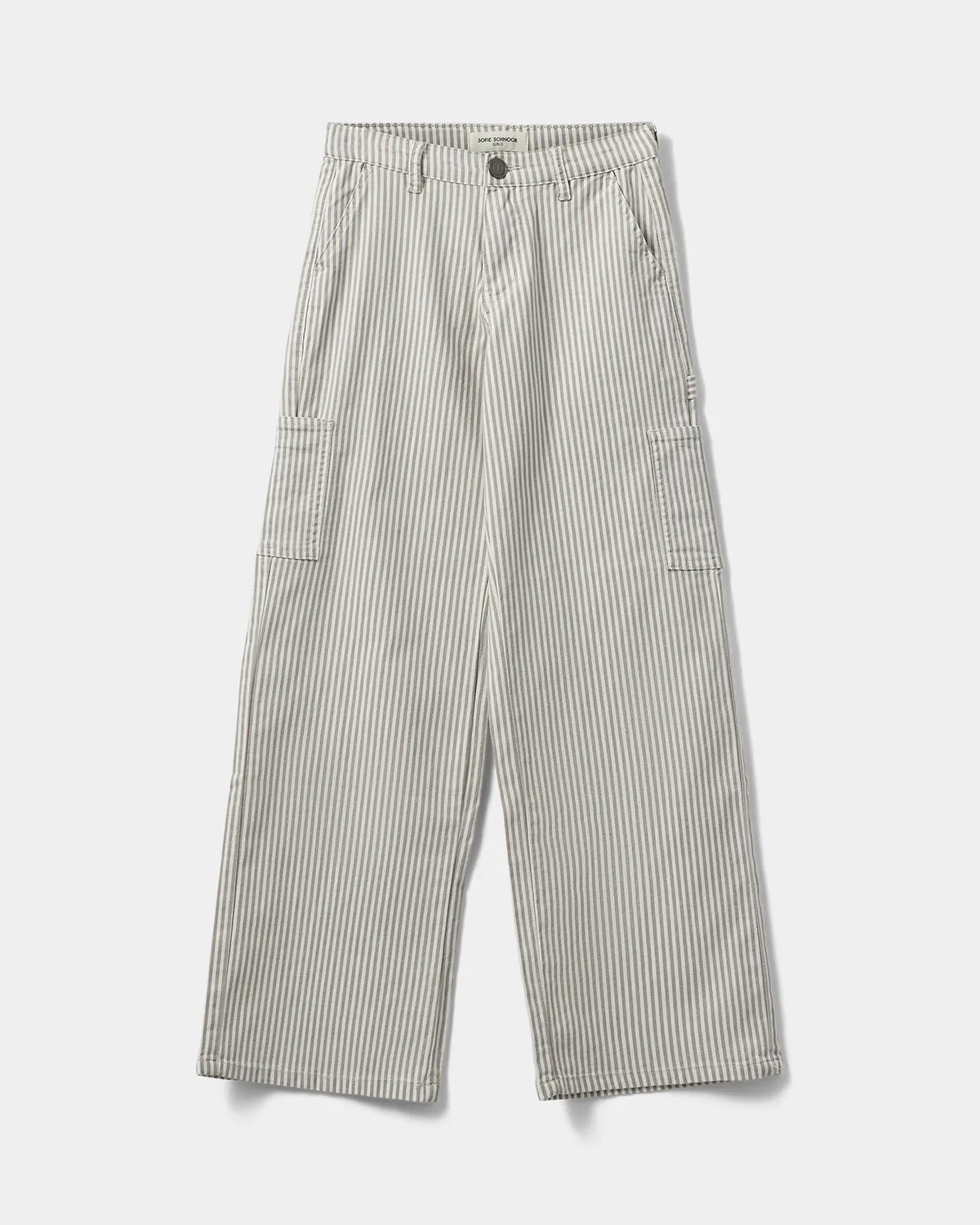 GITTESY TROUSERS - Light Brown Striped