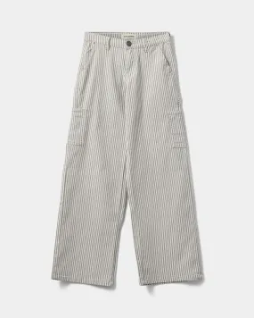 GITTESY TROUSERS - Light Brown Striped