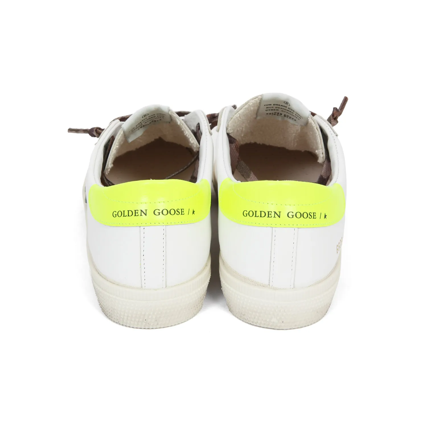 Golden Goose White And Fluo Yellow Sstar Sneakers For Teen Girls