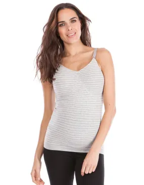 Gray & White Bamboo Seamless Nursing Vest