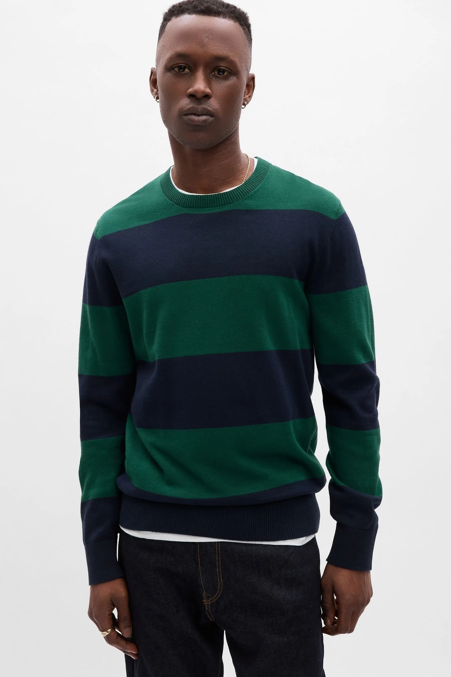 Green Stripe Rugby Jumper