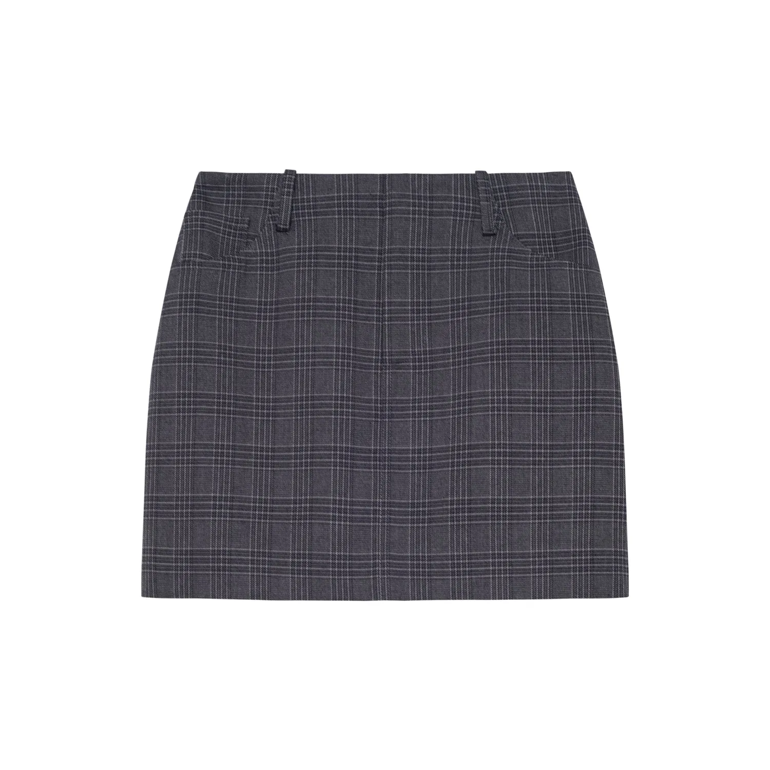 Grey Checkered Skirt-