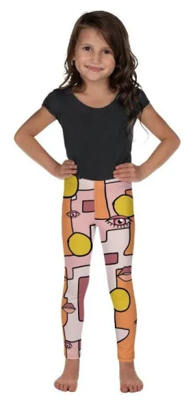 Hand-drawn Contemporary Painting Kid's Leggings