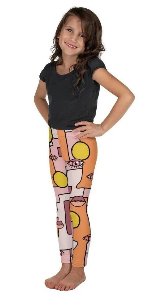 Hand-drawn Contemporary Painting Kid's Leggings