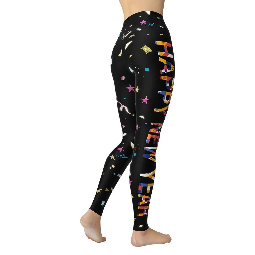 Happy New Year Yoga Leggings