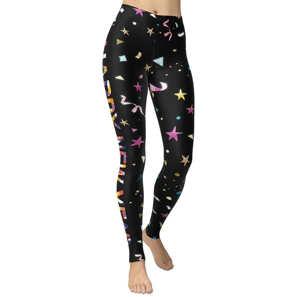 Happy New Year Yoga Leggings