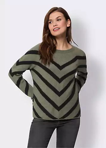 Heine Jacquard Stripe Jumper | Grattan