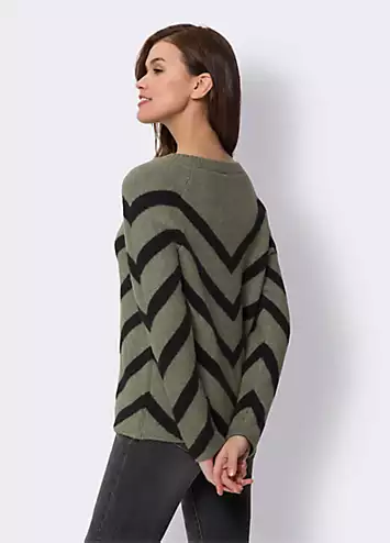 Heine Jacquard Stripe Jumper | Grattan