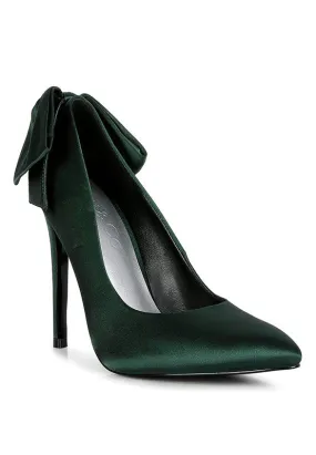 HORNET - Green Satin Stiletto Shoes For women