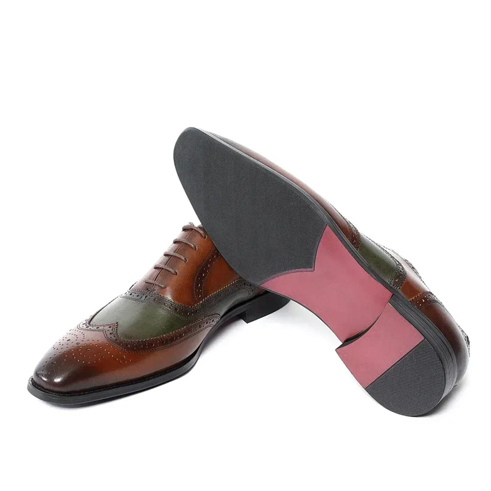 il gestore 2 - Elegant two tone spectator leather oxford shoes for men