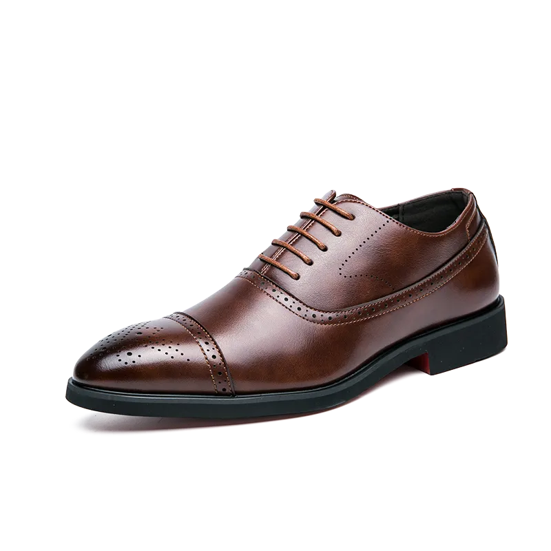 il Rosso -   Red bottom sole Leather Oxford dress Shoes For Men