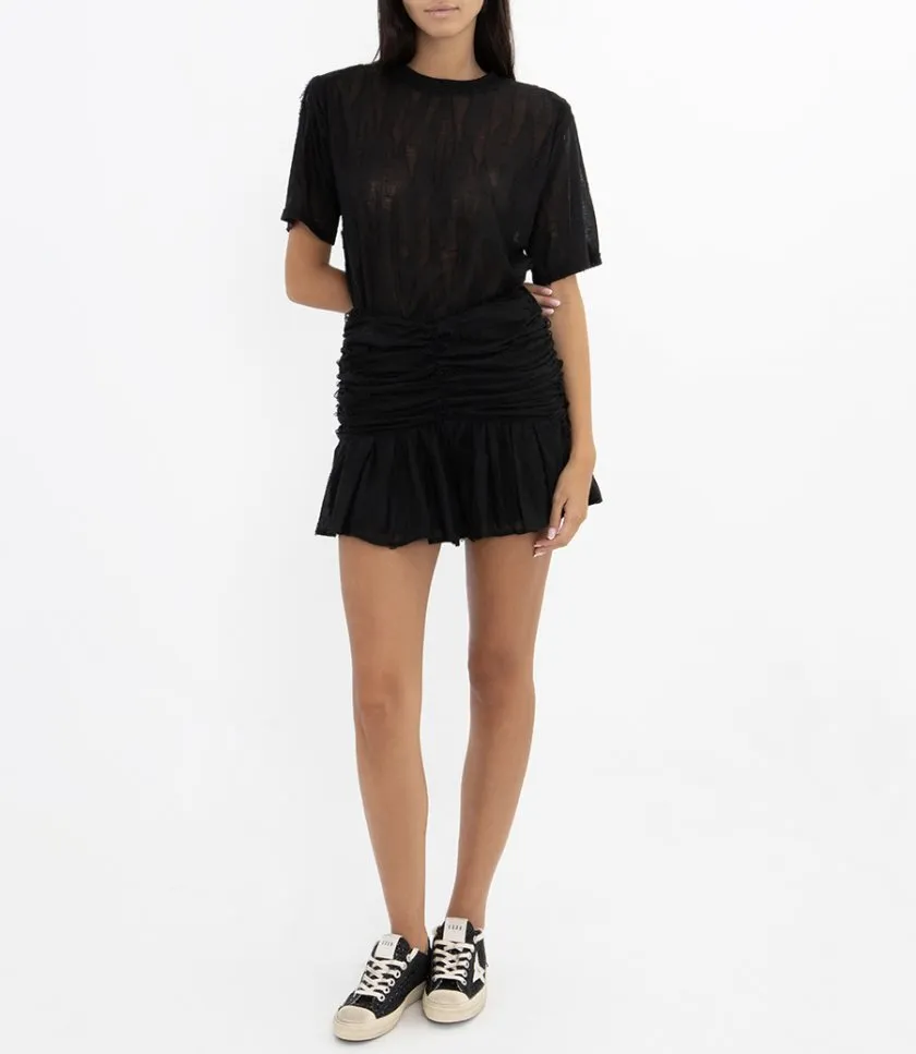 IROHAMONA PLEATED SHORT SKIRT