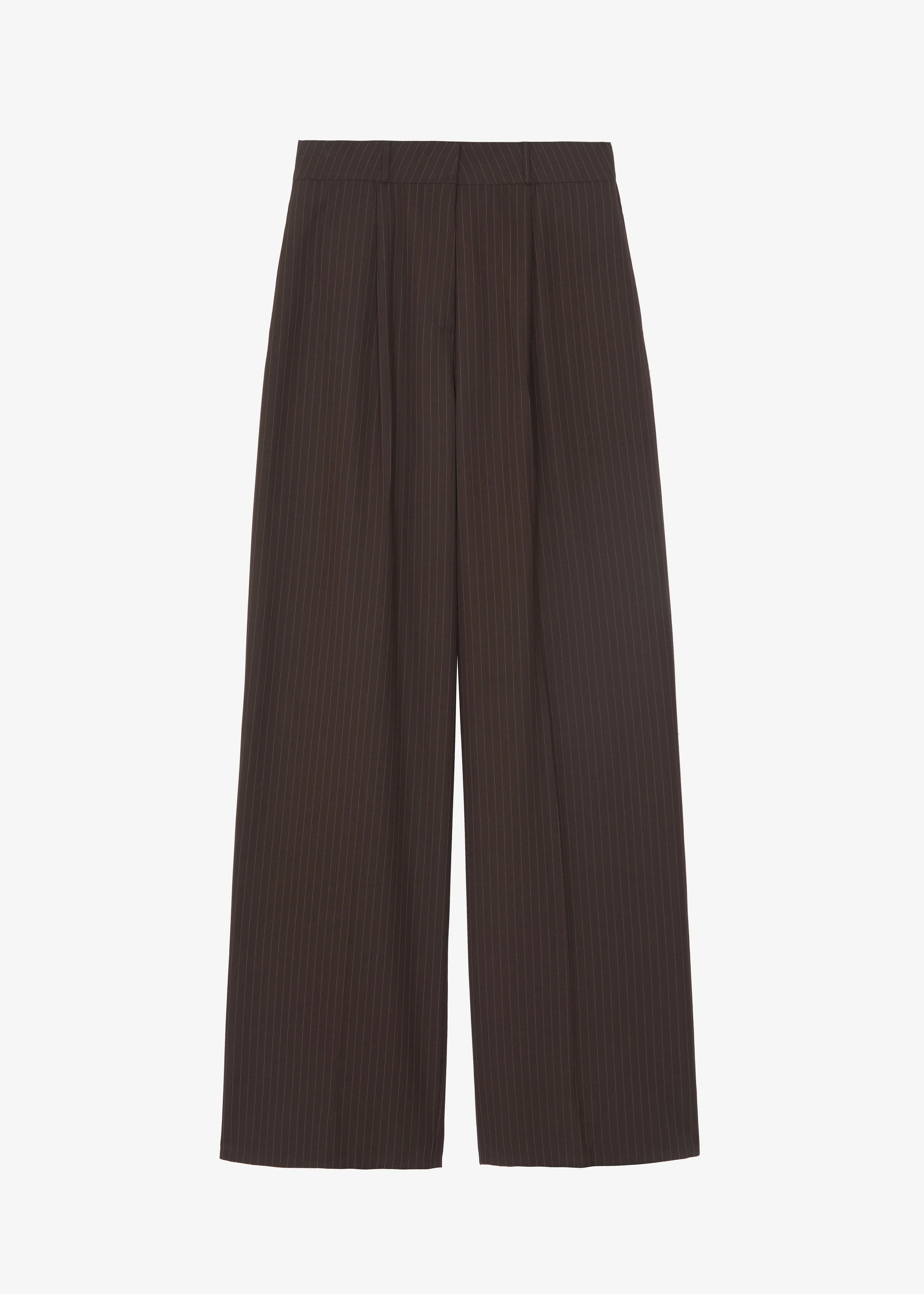 Ivey Pintuck Trousers - Brown/White Pinstripe