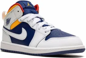 Jordan Kids Jordan 1 Mid Hite Deep Royal Blue sneakers White