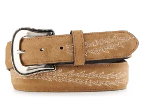 JRC & Sons Women's Nancy Sand Boot Stitch Suede Western Belt