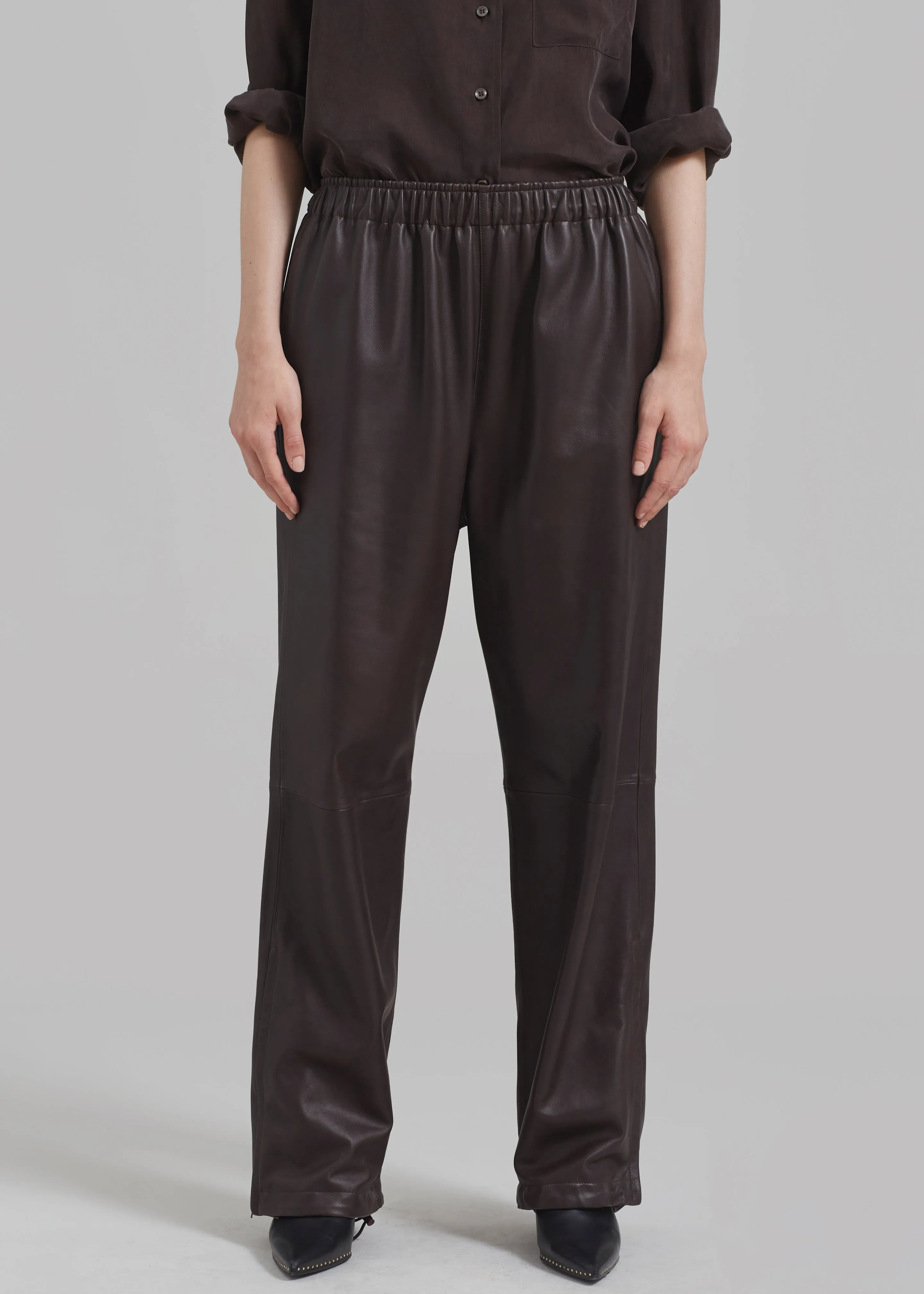 Kevin Leather Trousers - Brown